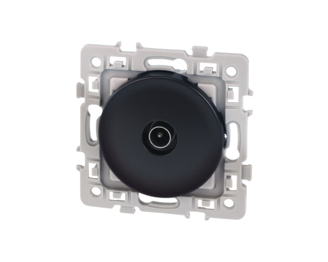 Prise TV coaxiale simple Noir Eur'Ohm Square